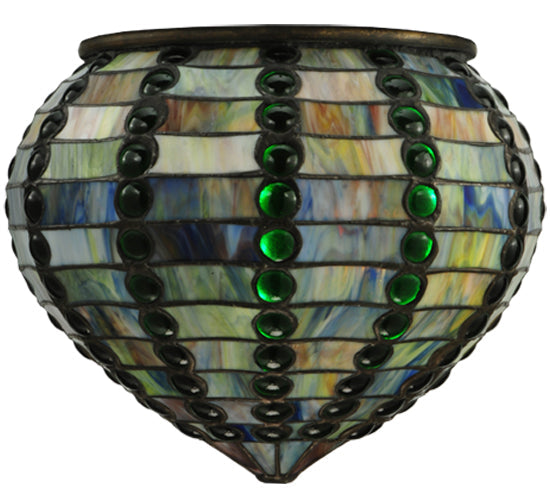 Meyda Lighting Jeweled Beehive 13" Multi-Colored Stained Shade Glass