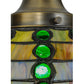 Meyda Lighting Jeweled Beehive 8" Antique Brass Mini Pendant Light With Multi-Colored Shade Glass