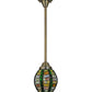 Meyda Lighting Jeweled Beehive 8" Antique Brass Mini Pendant Light With Multi-Colored Shade Glass