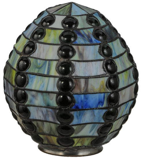 Meyda Lighting Jeweled Beehive 8" Multi-Colored Stained Shade Glass