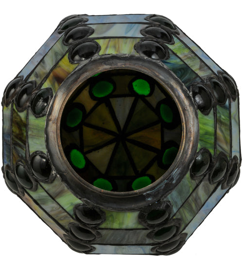 Meyda Lighting Jeweled Beehive 8" Multi-Colored Stained Shade Glass
