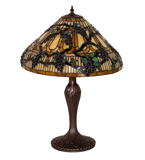 Meyda Lighting Jeweled Grape 23" Mahogany Bronze Table Lamp With Mulit-Colored Shade Glass