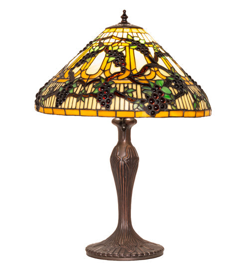 Meyda Lighting Jeweled Grape 23" Mahogany Bronze Table Lamp With Mulit-Colored Shade Glass