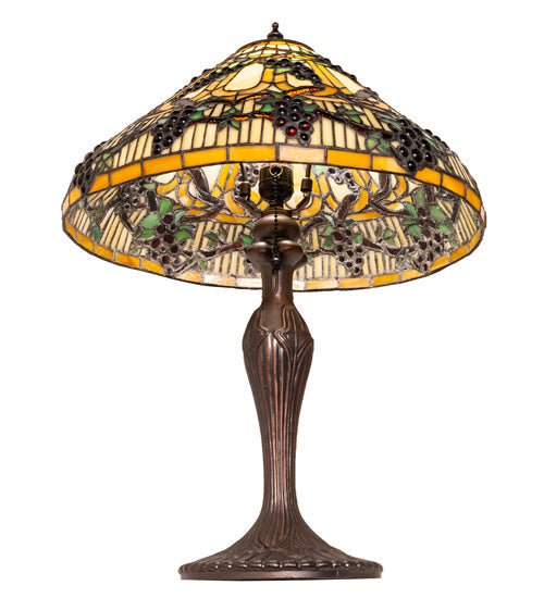 Meyda Lighting Jeweled Grape 23" Mahogany Bronze Table Lamp With Mulit-Colored Shade Glass