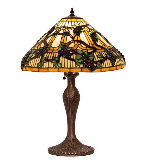 Meyda Lighting Jeweled Grape 23" Mahogany Bronze Table Lamp With Mulit-Colored Shade Glass