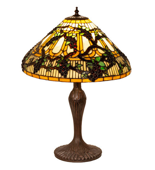 Meyda Lighting Jeweled Grape 23" Mahogany Bronze Table Lamp With Mulit-Colored Shade Glass