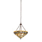 Meyda Lighting Jeweled Grape 24" 3-Light Mahogany Bronze Inverted Pendant Light With Multi-Colored Stained Shade Glass