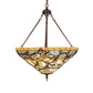 Meyda Lighting Jeweled Grape 24" 3-Light Mahogany Bronze Inverted Pendant Light With Multi-Colored Stained Shade Glass