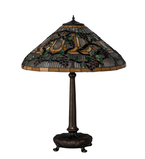 Meyda Lighting Jeweled Grape 31" Mahogany Bronze Table Lamp With Multi-Colored Stained Shade Glass