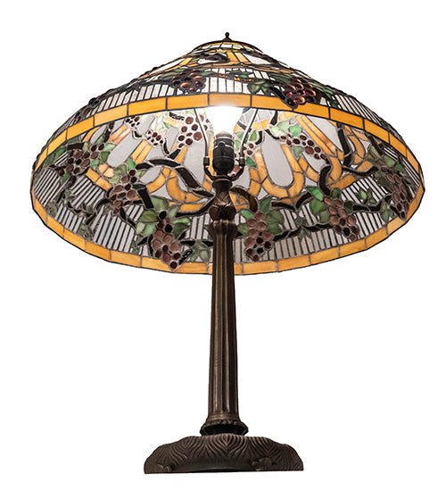 Meyda Lighting Jeweled Grape 31" Mahogany Bronze Table Lamp With Multi-Colored Stained Shade Glass