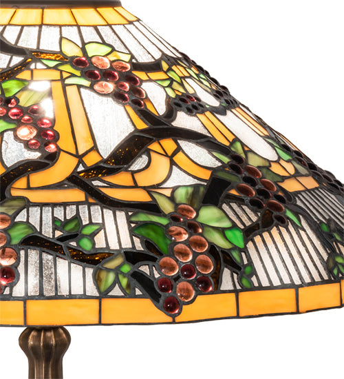 Meyda Lighting Jeweled Grape 31" Mahogany Bronze Table Lamp With Multi-Colored Stained Shade Glass
