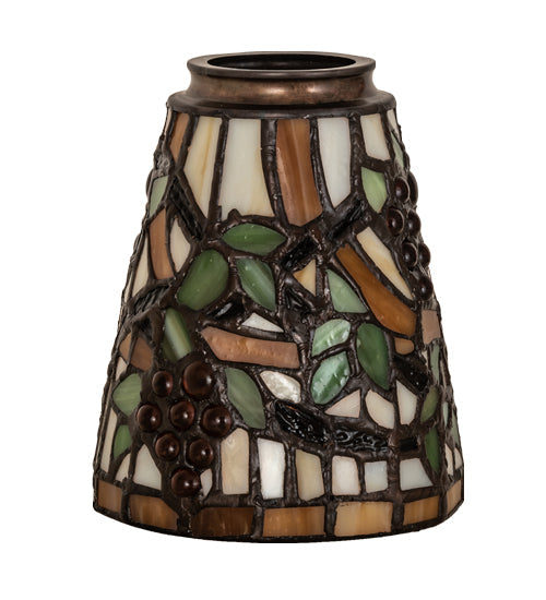 Meyda Lighting Jeweled Grape 4" Multi-Colored Fan Light Stained Shade Glass