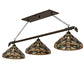Meyda Lighting Jeweled Grape 69" 3-Light Oil Rubbed Bronze Island Pendant Light With Multi-Colored Shade Glass