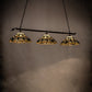 Meyda Lighting Jeweled Grape 72" 3-Light Timeless Bronze Island Pendant Light With Multi-Colored Shade Glass
