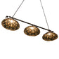 Meyda Lighting Jeweled Grape 72" 3-Light Timeless Bronze Island Pendant Light With Multi-Colored Shade Glass