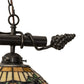 Meyda Lighting Jeweled Grape 72" 3-Light Timeless Bronze Island Pendant Light With Multi-Colored Shade Glass