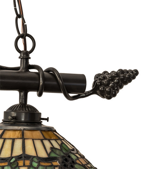 Meyda Lighting Jeweled Grape 72" 3-Light Timeless Bronze Island Pendant Light With Multi-Colored Shade Glass