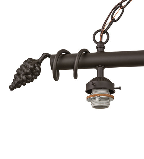 Meyda Lighting Jeweled Grape 73" 3-Light Oil Rubbed Bronze Island Pendant Light With Multi-Colored Shade Glass