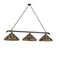 Meyda Lighting Jeweled Grape 73" 3-Light Oil Rubbed Bronze Island Pendant Light With Multi-Colored Shade Glass