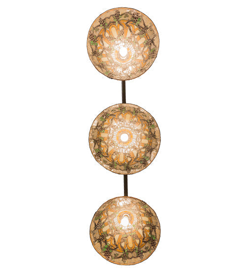Meyda Lighting Jeweled Grape 73" 3-Light Oil Rubbed Bronze Island Pendant Light With Multi-Colored Shade Glass