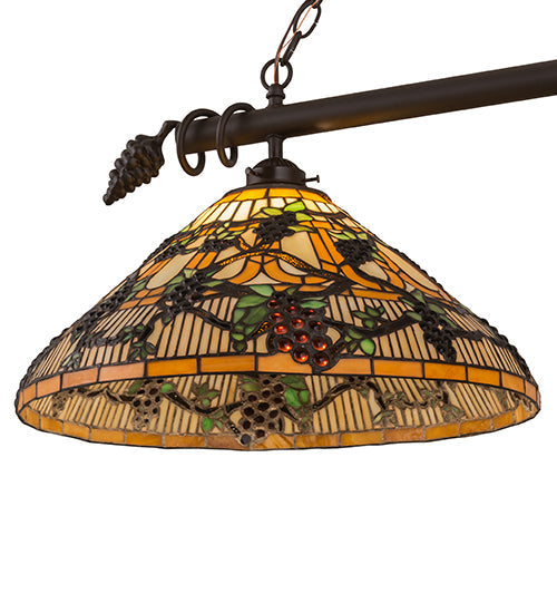 Meyda Lighting Jeweled Grape 73" 3-Light Oil Rubbed Bronze Island Pendant Light With Multi-Colored Shade Glass