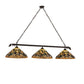 Meyda Lighting Jeweled Grape 73" 3-Light Oil Rubbed Bronze Island Pendant Light With Multi-Colored Shade Glass