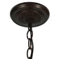Meyda Lighting Jeweled Katherine 16" 5-Light Mahogany Bronze Pendant Light With Red and Amber Shade Glass
