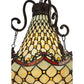Meyda Lighting Jeweled Katherine 16" 5-Light Mahogany Bronze Pendant Light With Red and Amber Shade Glass