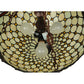 Meyda Lighting Jeweled Katherine 18" 3-Light Mahogany Bronze Inverted Pendant Light With Red and Amber Shade Glass