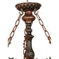 Meyda Lighting Jeweled Katherine 18" 3-Light Mahogany Bronze Inverted Pendant Light With Red and Amber Shade Glass