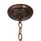 Meyda Lighting Jeweled Katherine 18" 3-Light Mahogany Bronze Inverted Pendant Light With Red and Amber Shade Glass