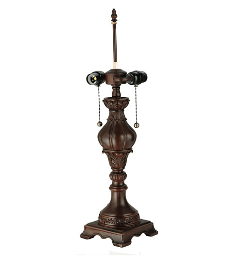 Meyda Lighting Jeweled Katherine 24" 2-Light Mahogany Bronze Table Lamp With Amber Shade Glass