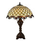 Meyda Lighting Jeweled Katherine 24" 2-Light Mahogany Bronze Table Lamp With Amber Shade Glass