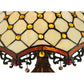 Meyda Lighting Jeweled Katherine 24" 2-Light Mahogany Bronze Table Lamp With Amber Shade Glass