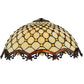 Meyda Lighting Jeweled Katherine 24" 2-Light Mahogany Bronze Table Lamp With Amber Shade Glass