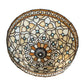 Meyda Lighting Jeweled Quatrefoil 12" Recurve Multi-Colored Shade Glass