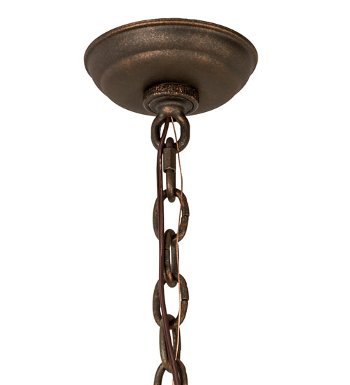 Meyda Lighting Jillian 197693 25" 4-Light Gilded Tobacco Pendant Light With Ivory Faux Candlelight
