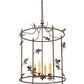 Meyda Lighting Jillian 197693 25" 4-Light Gilded Tobacco Pendant Light With Ivory Faux Candlelight