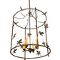 Meyda Lighting Jillian 197693 25" 4-Light Gilded Tobacco Pendant Light With Ivory Faux Candlelight