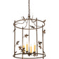 Meyda Lighting Jillian 197693 25" 4-Light Gilded Tobacco Pendant Light With Ivory Faux Candlelight