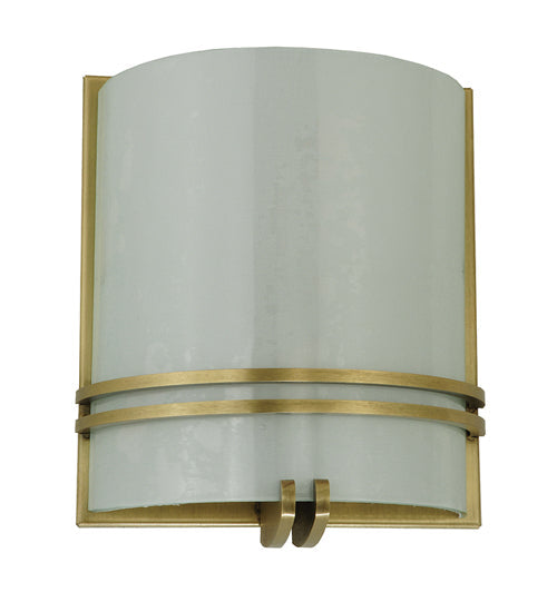 Meyda Lighting Jinnie 8" 2-Light Gold Wall Sconce With White Shade