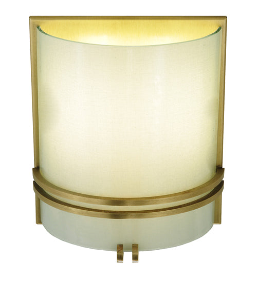 Meyda Lighting Jinnie 8" 2-Light Gold Wall Sconce With White Shade