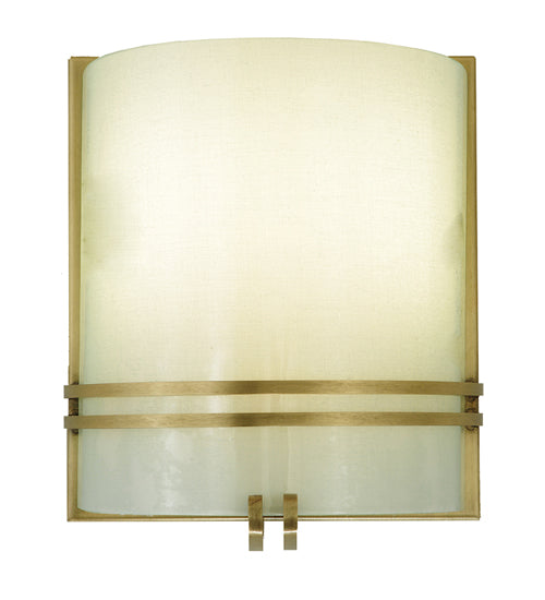 Meyda Lighting Jinnie 8" 2-Light Gold Wall Sconce With White Shade