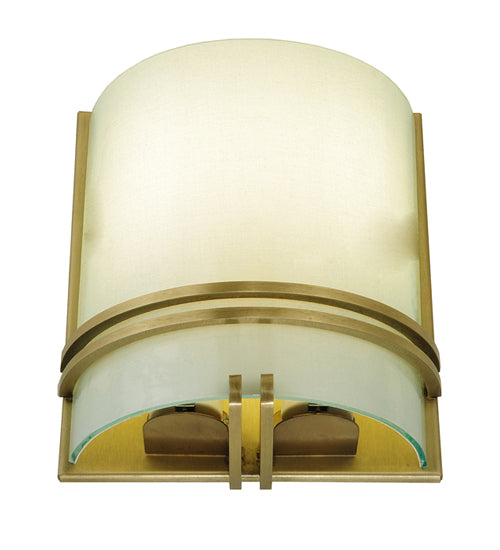 Meyda Lighting Jinnie 8" 2-Light Gold Wall Sconce With White Shade