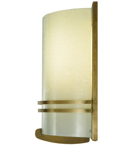 Meyda Lighting Jinnie 8" 2-Light Gold Wall Sconce With White Shade