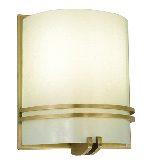 Meyda Lighting Jinnie 8" 2-Light Gold Wall Sconce With White Shade