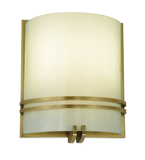 Meyda Lighting Jinnie 8" 2-Light Gold Wall Sconce With White Shade