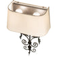 Meyda Lighting Jocelyn 14" 2-Light Chestnut Wall Sconce With Eggshell Textrene & Crystal Idalight Shade