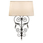 Meyda Lighting Jocelyn 14" 2-Light Chestnut Wall Sconce With Eggshell Textrene & Crystal Idalight Shade