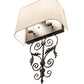 Meyda Lighting Jocelyn 14" 2-Light Chestnut Wall Sconce With Eggshell Textrene & Crystal Idalight Shade